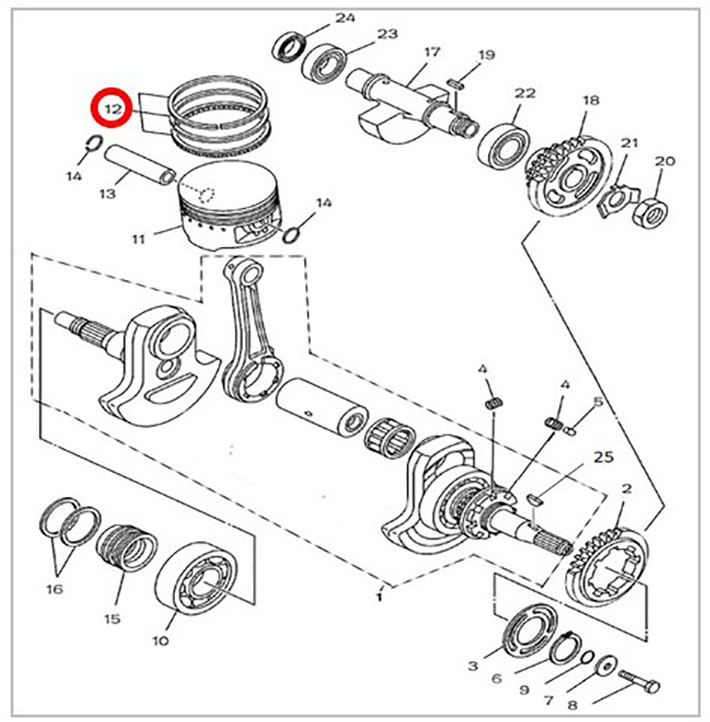 Кольца поршневые комплект ATV 450\500 Hisun, Nissamaran 500, Baltmotors 500 13120-F18-0000 LU022888 цена: 