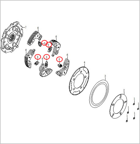 Пружина накладок сцепления ATV 500/A/2A, X5, X6, Z6, X8 0180-054001