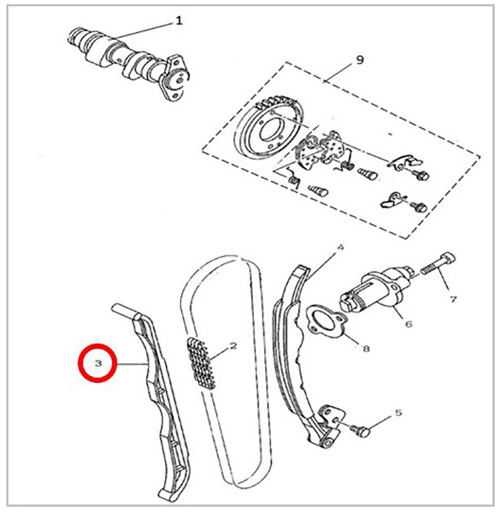 Успокоитель цепи ГРМ ATV/UTV 700 Hisun 14630-F39-0000 LU027663 цена: 