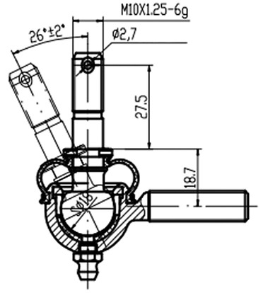 Наконечник рулевой (с пресс-масленкой) левая резьба Polaris Sportsman 550 850 1000 7061174