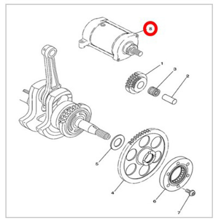 Стартер в сборе 500H\700H Hisun - Yamaha Grizzly 400 450 500 660 31200-F39-0000 LU022599 5KM-81890-00-00 цена: 