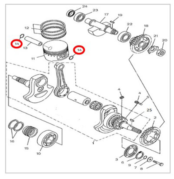 Кольцо стопорное поршневого пальца ATV 500 Hisun, Nissamaran 500, Baltmotors 500 91301-F18-0000 LU022886 цена: 