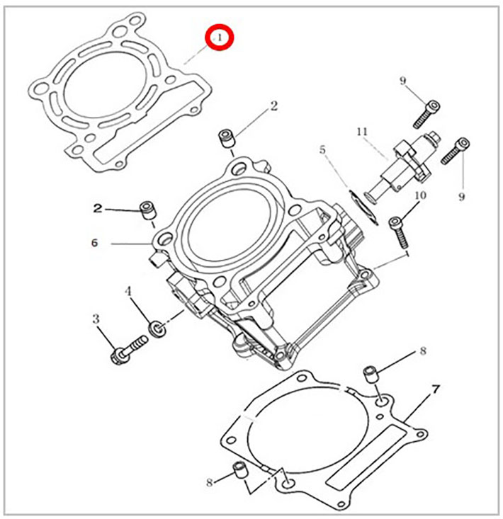 Прокладка головки блока цилиндра сталь ATV 700 Hisun, Nissamaran 700, Baltmotors 700H 12250-F39-0000 115101-F39-0000 LU027649 цена: 