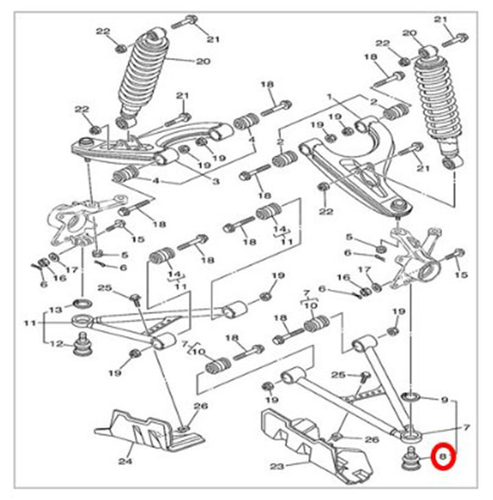 Шаровая опора передняя нижняя ATV 450/500/700/800 Hisun, Leopard 600-650, Baltmotors 500\700 56620-058-0000 290301-102-0000 LU021973 42155-CGV-00 цена: 