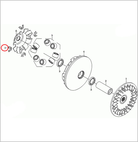 Бегунок ведущего шкива вариатора ATV 500A\A2, X5, X6, Z6, Z8, X8 0180-051003