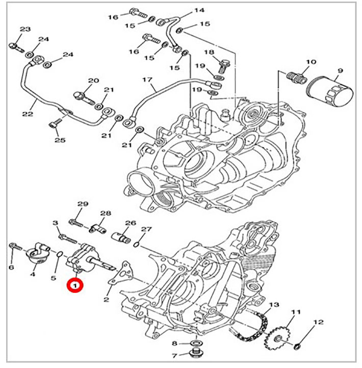 Насос масляный в сборе 500H\700H Hisun 15100-F39-0000 LU022666 цена: 