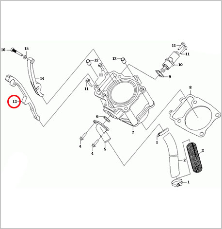 Успокоитель цепи ГРМ ATV 500A/2A, X5, X6, Z6 0180-023400