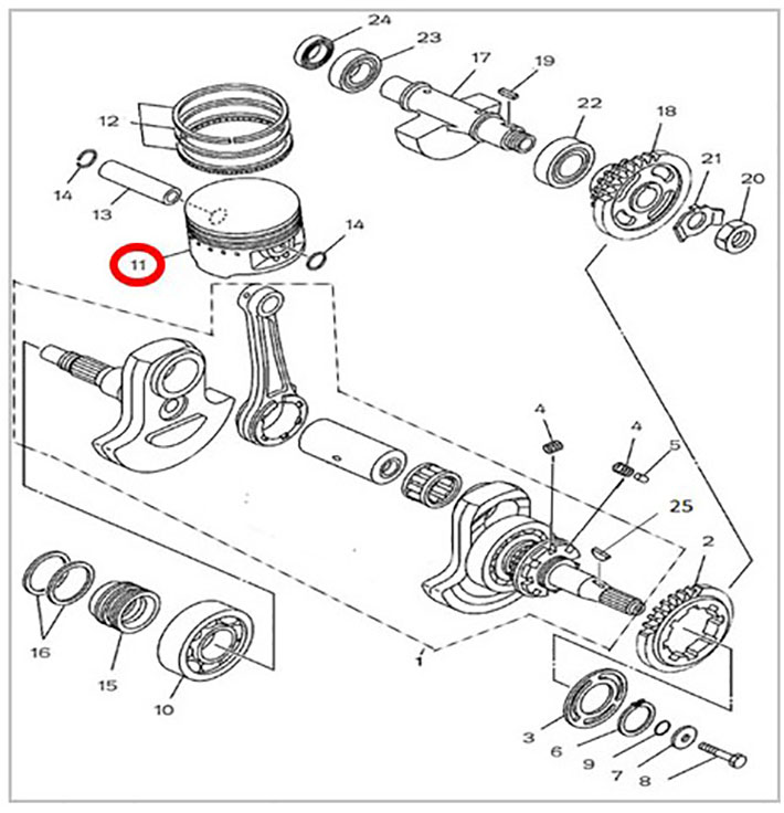 Поршень ATV\UTV 700H Hisun, Nissamaran 700, Baltmotors 700H 13101-F39-0000 LU027668 цена: 