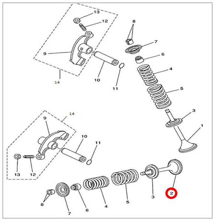 Клапан выпускной 400H\450H\500H Hisun 14721-F11-0000 LU022789 цена: 