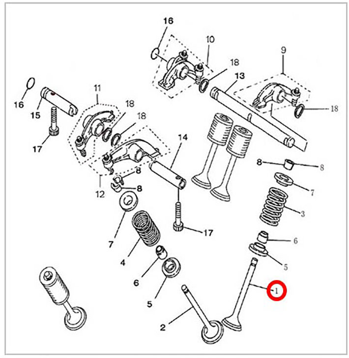 Клапан впускной ATV 700 Hisun 14711-F39-0000 LU013293 цена: 