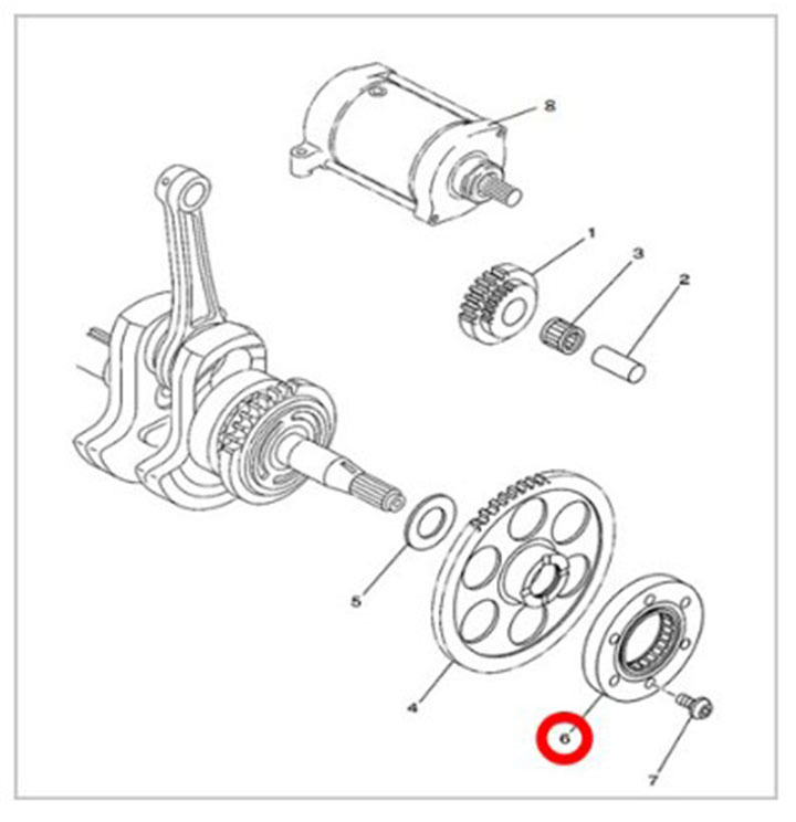 Муфта обгонная стартера ATV 400H 450H 500H 700H Hisun 31100-F11-0000 LU022600 цена: 