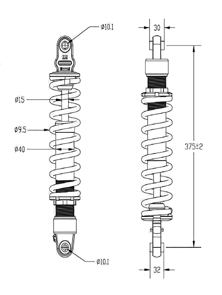 Амортизатор YIT задний регулируемый ATV 500A\2A, X5, X6, X8, Yamaha, Kawasaki, РМ 7020-061600-30000