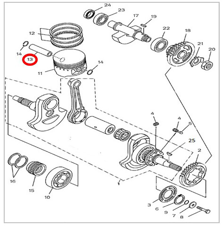 Палец поршневой ATV\UTV 700H Hisun, Nissamaran 700, Baltmotors 700H 13111-F39-0000 LU027670 цена: 