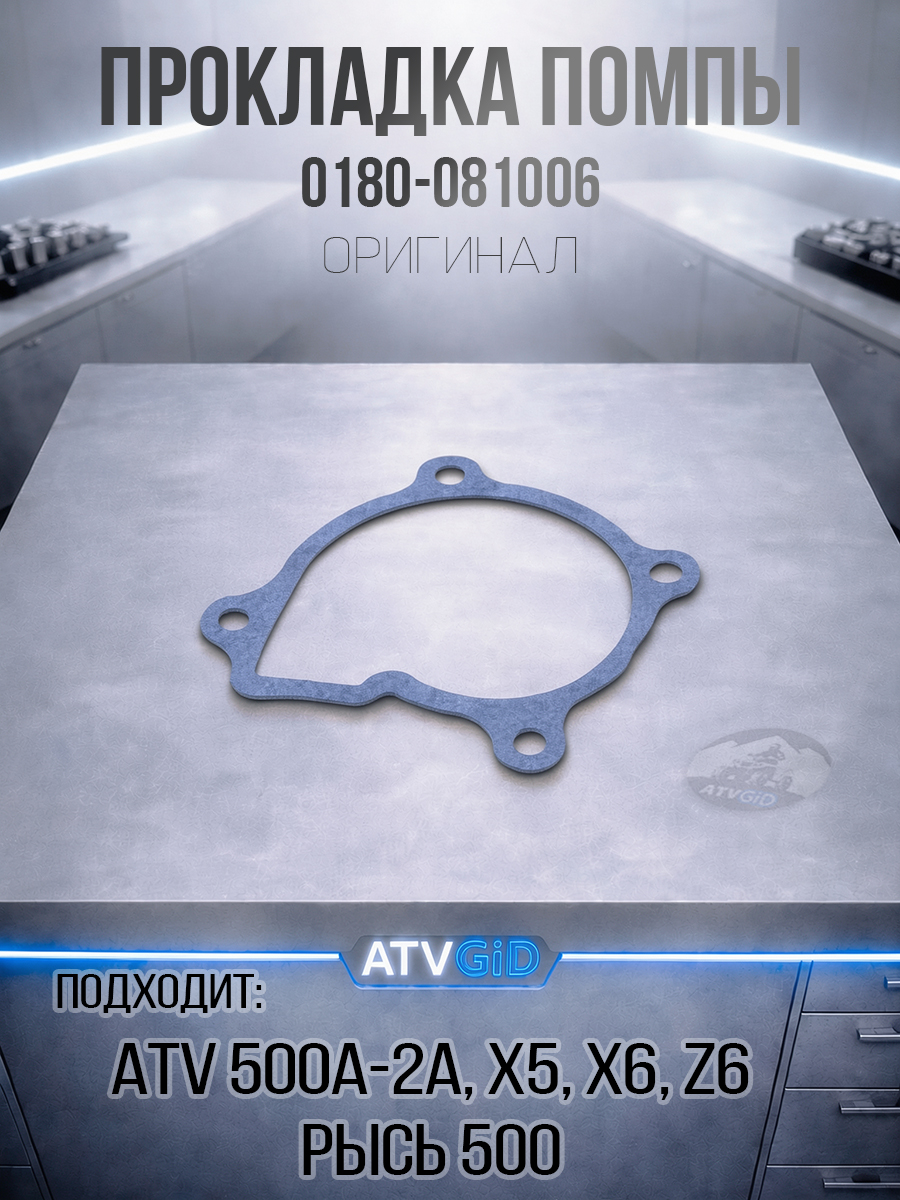 Прокладка помпы насоса системы охлаждения ATV 500/A/2A, X5, X6, Z6, Hisun, РЫСЬ 500 0180-081006