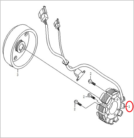 Статор катушка магнето ATV 500/A/2A, X5, X6, Z6 0180-032000
