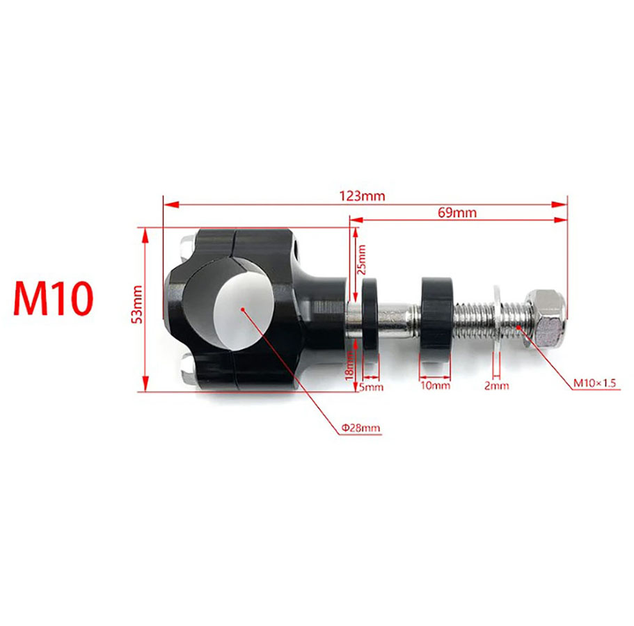Проставки руля ОТОМ 28мм (М10) комплект переходников для увеличения высоты руля мотоцикла