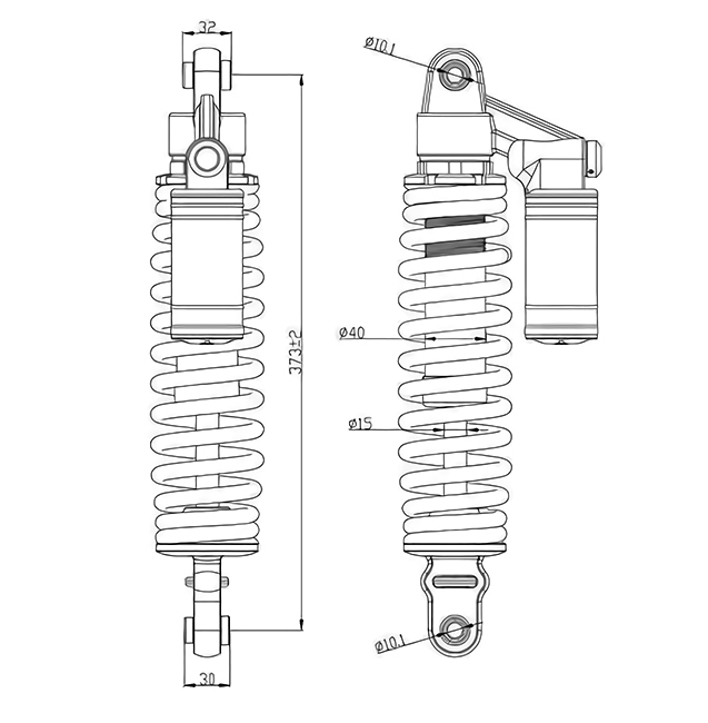 Амортизатор YIT передний регулируемый ATV 500A\2A, X5, X6, X8, Yamaha, Kawasaki, РМ 7020-051600-30000