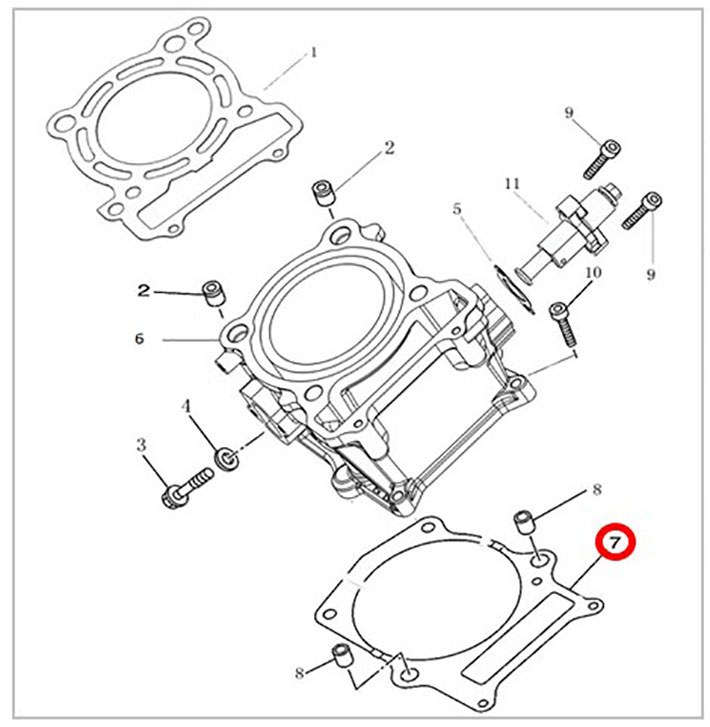 Прокладка блока цилиндра паронит ATV 700 Hisun, Nissamaran 700, Baltmotors 700H 12150-F39-0000 LU027654 цена: 