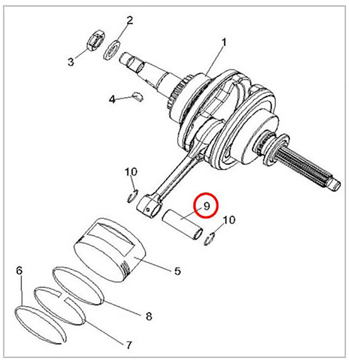 Поршневой палец ATV 300B 2.1.01.0180 LU015154