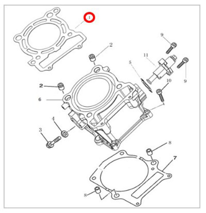 Прокладка головки блока цилиндра сталь ATV 500 Hisun, Nissamaran 500, Baltmotors 500 12250-F18-0000 LU022838 цена: 