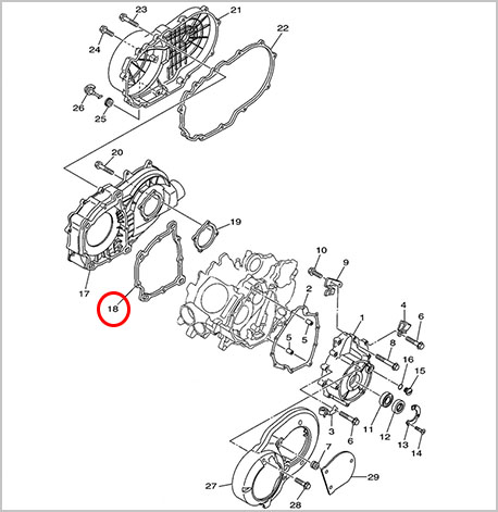 Прокладка уплотнительная корпуса вариатора I ATV 500-700 Hisun 11411-F39-0000 11451-004-0000 LU022970 цена: 