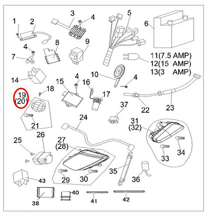 Поворотник (фонарь указатель поворота) правый ATV 300B 5.2.01.0050 LU019199