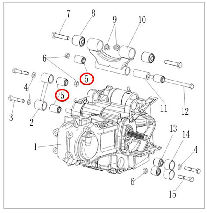 Сайлентблок крепления двигателя II ATV 300B 2.7.01.0070 LU019999