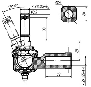 Наконечник рулевой правая резьба (с пресс-масленкой) BRP Outlander Renegade Commander, Yamaha Rhino Viking 709402302 5B4-23841-00-00