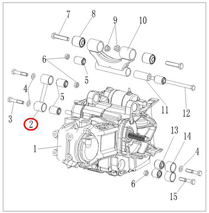 Кронштейн крепления двигателя правый ATV 300B 2.7.01.0110 LU019997