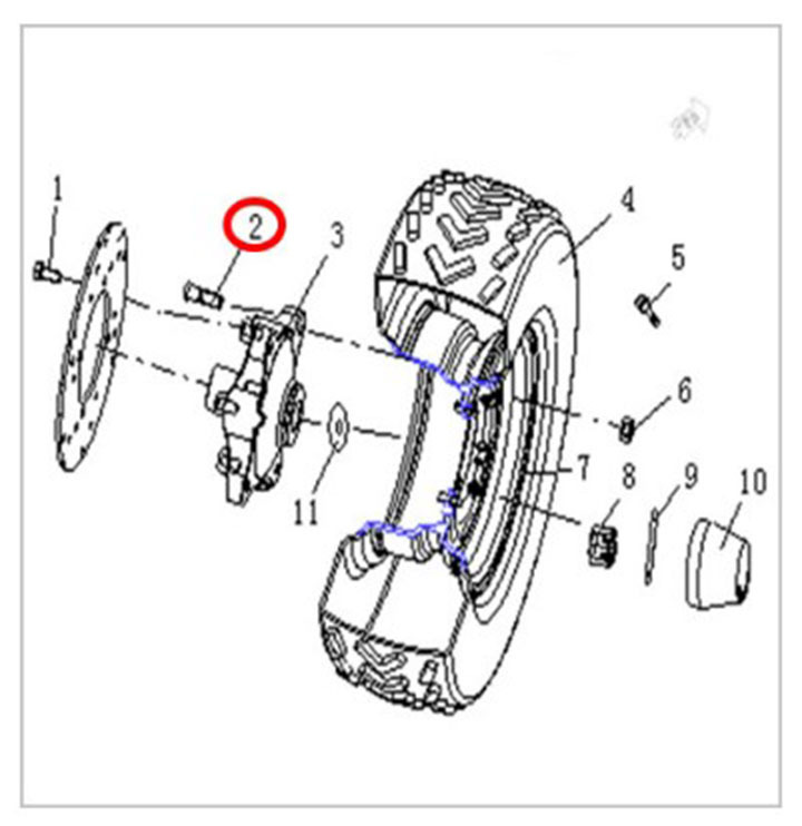 Болт крепления колесного диска ATV 300B 8.1.01.0050 LU019572