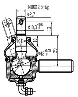 Наконечник рулевой правый (с пресс-масленкой) ATV 500/A/2A, X5, X6, X8, X10 9010-100530-20000-R