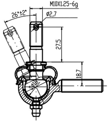 Наконечник рулевой (с пресс-масленкой) правая резьба Polaris Sportsman 550 850 1000 7061175
