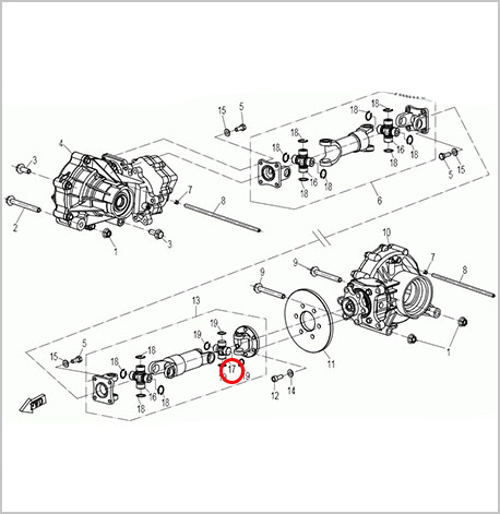 Крестовина кардана 22x50 малая ATV 500/A/2A, X5, X6, X8, Z8, Z10 7020-300120